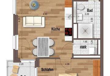 Wohnung Mönchengladbach - 2 Zimmer, 60 m&sup2;, 830&euro; | Angebot:26997388