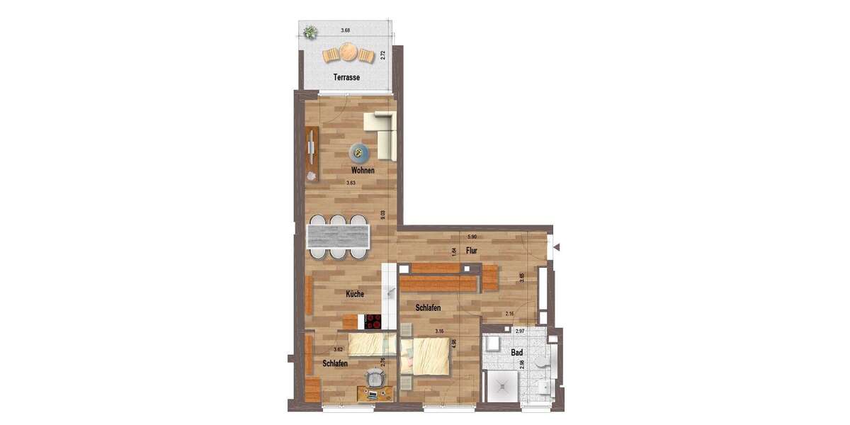 Etagenwohnung Mönchengladbach - 3 Zimmer, 86 m&sup2;, 1.119&euro; | Angebot:26104787